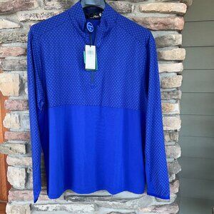 RLX Ralph Lauren Golf 1/4 Zip Polo Men's XL Long Sleeve Blue Print NWT